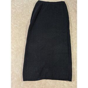 Sue Wong Womens Knit Midi Length Pull-On‎ Elastic Waist Black Pencil Skirt Small
